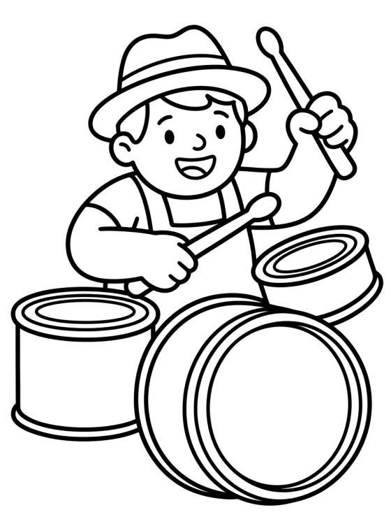 Dan Tocando Bateria para colorir Desenho de Dan Tocando Bateria para colorir e imprimir grátis