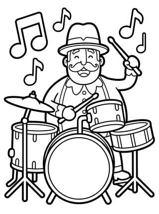 Dan Tocando Bateria para colorir Desenho de Dan Tocando Bateria para colorir e imprimir grátis