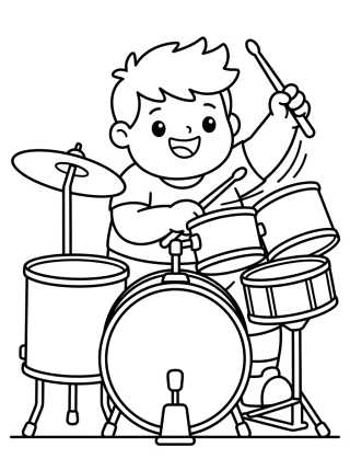 Dan Tocando Bateria para colorir Desenho de Dan Tocando Bateria para colorir e imprimir grátis