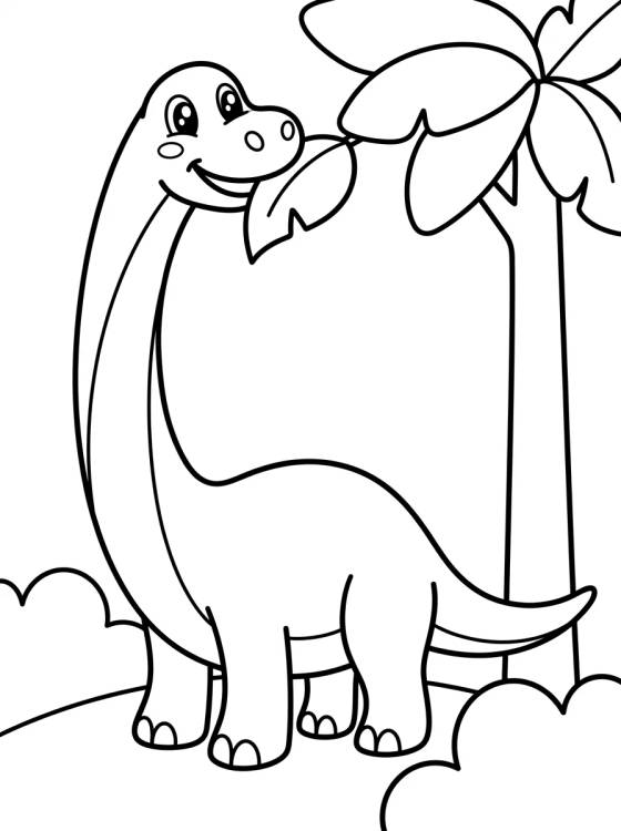 Braquiossauro Amigável para colorir Desenho de Braquiossauro Amigável para colorir e imprimir grátis