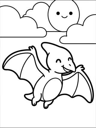 Pterodáctilo Bebê para colorir Desenho de Pterodáctilo Bebê para colorir e imprimir grátis
