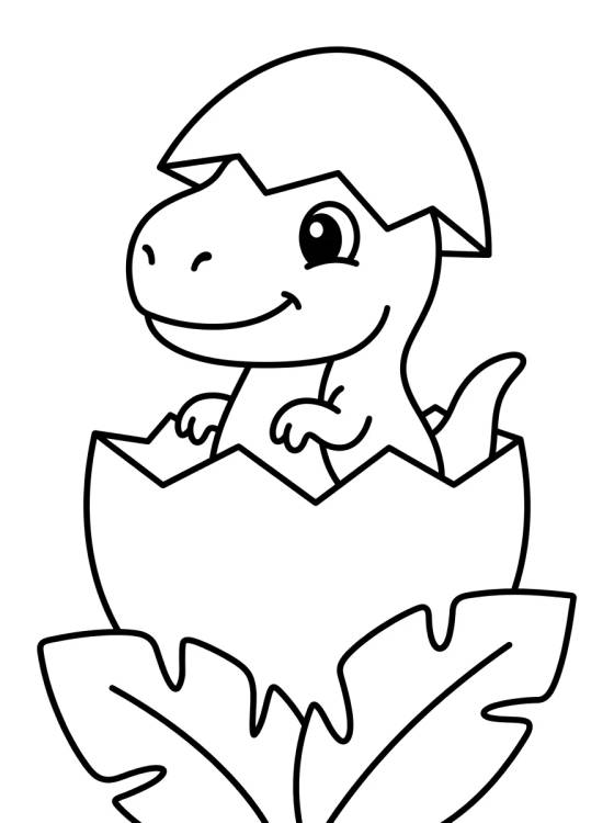 T-Rex Fofinho com Ovo para colorir Desenho de T-Rex Fofinho com Ovo para colorir e imprimir grátis