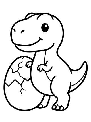 Tirano-Rex Fofinho para colorir Desenho de Tirano-Rex Fofinho para colorir e imprimir grátis