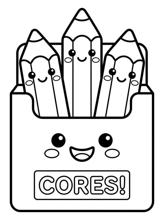 Caixa de Lápis de Cor Feliz para colorir Desenho de Caixa de Lápis de Cor Feliz para colorir e imprimir grátis