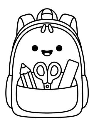 Mochila Escolar Fofinha para colorir Desenho de Mochila Escolar Fofinha para colorir e imprimir grátis