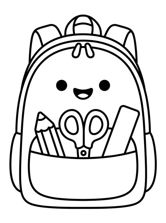 Mochila Escolar Fofinha para colorir Desenho de Mochila Escolar Fofinha para colorir e imprimir grátis