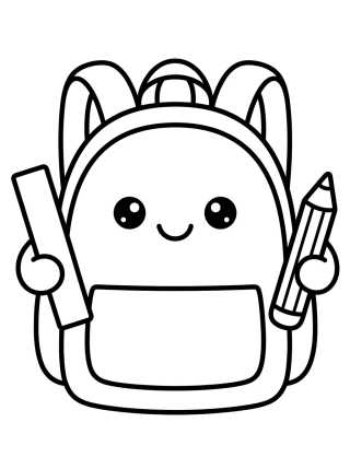 Mochila Escolar Sorridente para colorir Desenho de Mochila Escolar Sorridente para colorir e imprimir grátis
