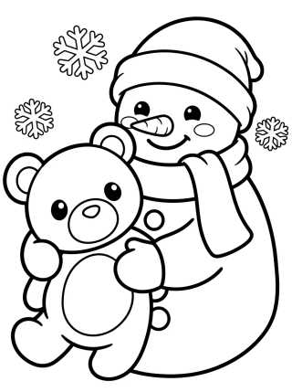 Boneco de Neve de Inverno para colorir Desenho de Boneco de Neve de Inverno para colorir e imprimir grátis