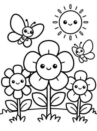 Primavera Florida para colorir Desenho de Primavera Florida para colorir e imprimir grátis