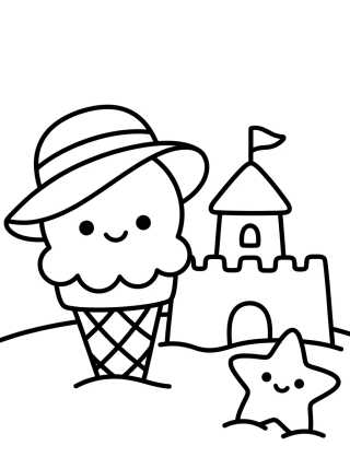 Verão Divertido na Praia para colorir Desenho de Verão Divertido na Praia para colorir e imprimir grátis