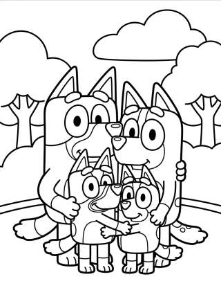 Coleção de desenhos para colorir: Família Heeler da Bluey