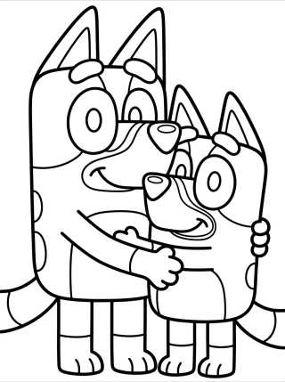 Mamãe Chilli e Bluey para colorir Desenho de Mamãe Chilli e Bluey para colorir e imprimir grátis