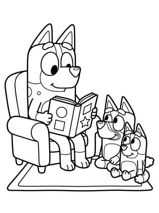 Mamãe Chilli Lendo uma História para colorir Desenho de Mamãe Chilli Lendo uma História para colorir e imprimir grátis