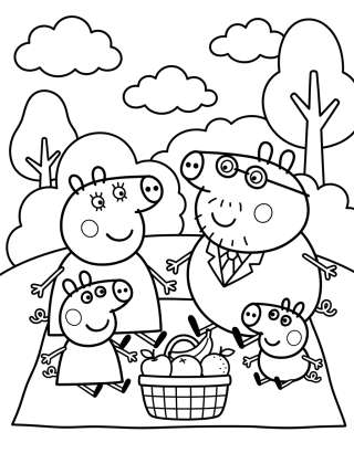 Coleção de desenhos para colorir: Desenhos da Família Pig para Colorir