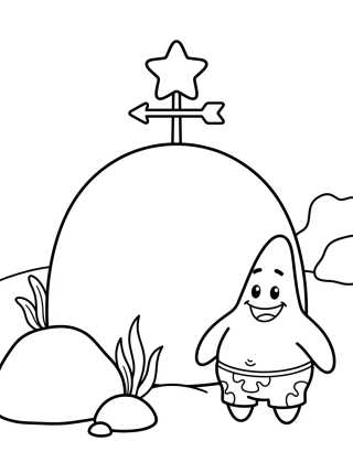 Casa de Pedra do Patrick Estrela para colorir Desenho de Casa de Pedra do Patrick Estrela para colorir e imprimir grátis