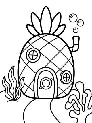 Casa do Bob Esponja na Fenda do Bikini para colorir Desenho de Casa do Bob Esponja na Fenda do Bikini para colorir e imprimir grátis