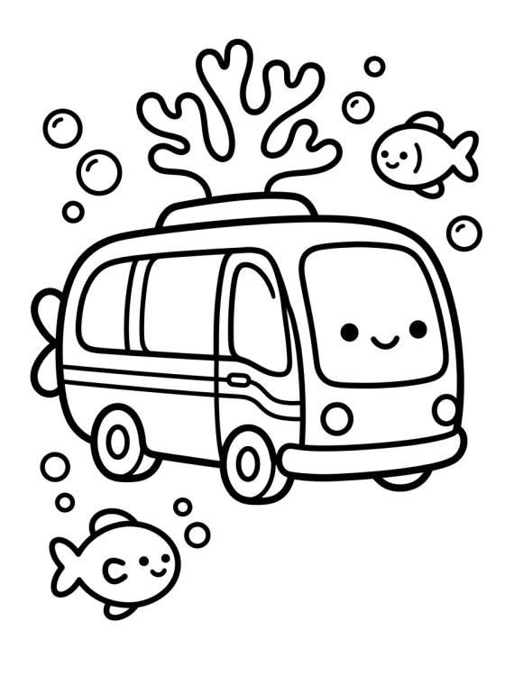 Ônibus Submarino da Fenda do Bikini para colorir Desenho de Ônibus Submarino da Fenda do Bikini para colorir e imprimir grátis