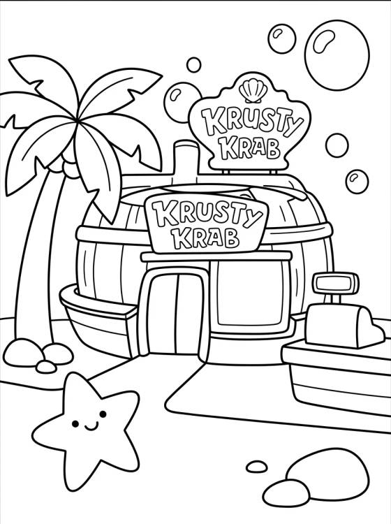 Restaurante Siri Cascudo para colorir Desenho de Restaurante Siri Cascudo para colorir e imprimir grátis
