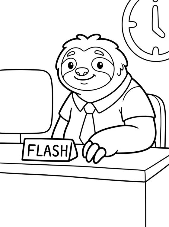 Flash no Departamento de Trânsito para colorir Desenho de Flash no Departamento de Trânsito para colorir e imprimir grátis