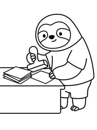 Flash Preguiça Carimbando Documentos para colorir Desenho de Flash Preguiça Carimbando Documentos para colorir e imprimir grátis