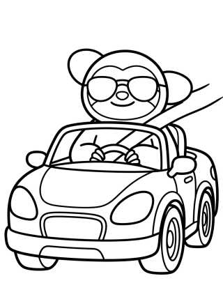 Flash Preguiça Dirigindo Carro Esportivo para colorir Desenho de Flash Preguiça Dirigindo Carro Esportivo para colorir e imprimir grátis