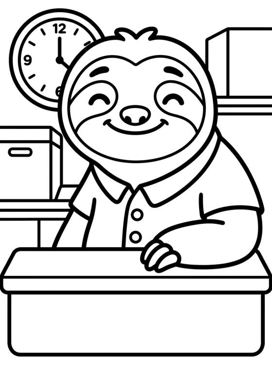 Flash Preguiça Sorrindo no Balcão para colorir Desenho de Flash Preguiça Sorrindo no Balcão para colorir e imprimir grátis