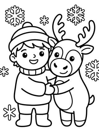 Sven e Kristoff Amigos para colorir Desenho de Sven e Kristoff Amigos para colorir e imprimir grátis