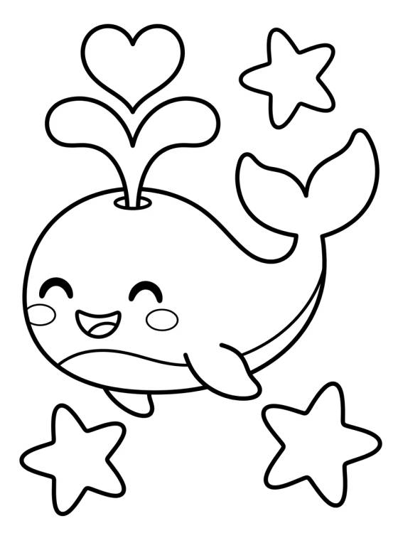 Baleia Alegre Nadando para colorir Desenho de Baleia Alegre Nadando para colorir e imprimir grátis