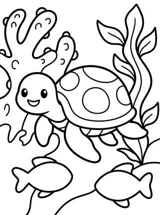 Tartaruga Marinha Amigável para colorir Desenho de Tartaruga Marinha Amigável para colorir e imprimir grátis