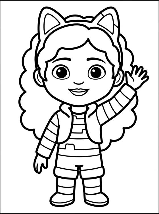 Gabby Acenando para Você para colorir Desenho de Gabby Acenando para Você para colorir e imprimir grátis