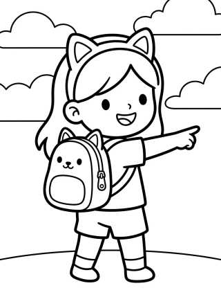 Gabby com Mochila Mágica Pronta para Aventuras para colorir Desenho de Gabby com Mochila Mágica Pronta para Aventuras para colorir e imprimir grátis