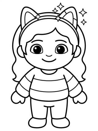 Gabby Com Sua Tiara Mágica de Gatinho para colorir Desenho de Gabby Com Sua Tiara Mágica de Gatinho para colorir e imprimir grátis