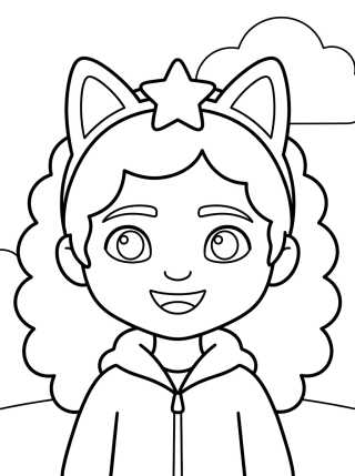 Gabby com Tiara de Gatinho para colorir Desenho de Gabby com Tiara de Gatinho para colorir e imprimir grátis