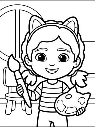 Gabby Fazendo Pintura e Artes para colorir Desenho de Gabby Fazendo Pintura e Artes para colorir e imprimir grátis