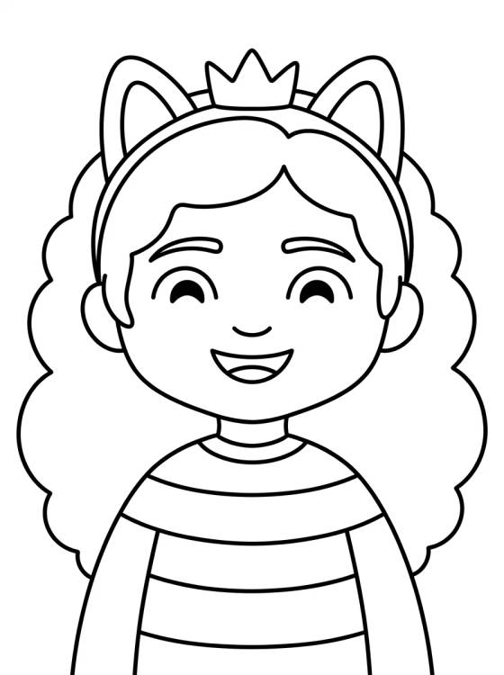 Gabby Sorridente com Tiara para colorir Desenho de Gabby Sorridente com Tiara para colorir e imprimir grátis