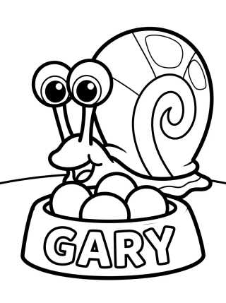 Gary Comendo sua Ração para colorir Desenho de Gary Comendo sua Ração para colorir e imprimir grátis