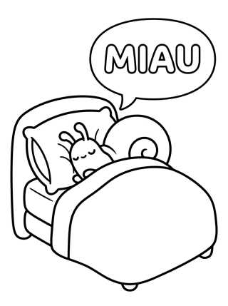 Gary Dormindo na Cama para colorir Desenho de Gary Dormindo na Cama para colorir e imprimir grátis