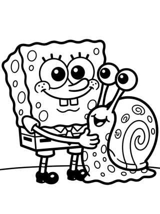 Gary e Bob Esponja Amigos para colorir Desenho de Gary e Bob Esponja Amigos para colorir e imprimir grátis
