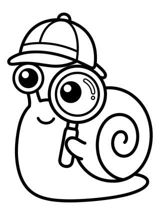 Gary o Caracol Detetive de Chapéu para colorir Desenho de Gary o Caracol Detetive de Chapéu para colorir e imprimir grátis