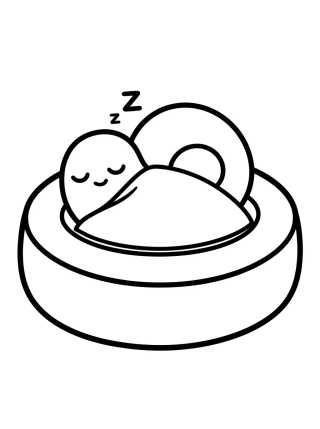 Gary o Caracol Dormindo na Cama para colorir Desenho de Gary o Caracol Dormindo na Cama para colorir e imprimir grátis