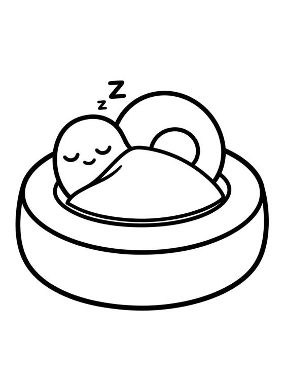 Gary o Caracol Dormindo na Cama para colorir Desenho de Gary o Caracol Dormindo na Cama para colorir e imprimir grátis
