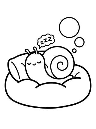 Gary o Caracol Fofo Dormindo para colorir Desenho de Gary o Caracol Fofo Dormindo para colorir e imprimir grátis