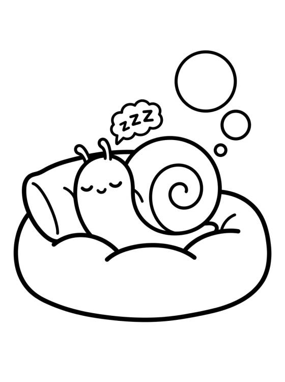 Gary o Caracol Fofo Dormindo para colorir Desenho de Gary o Caracol Fofo Dormindo para colorir e imprimir grátis