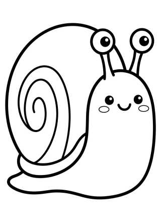 Gary o Caracol Sorrindo para colorir Desenho de Gary o Caracol Sorrindo para colorir e imprimir grátis