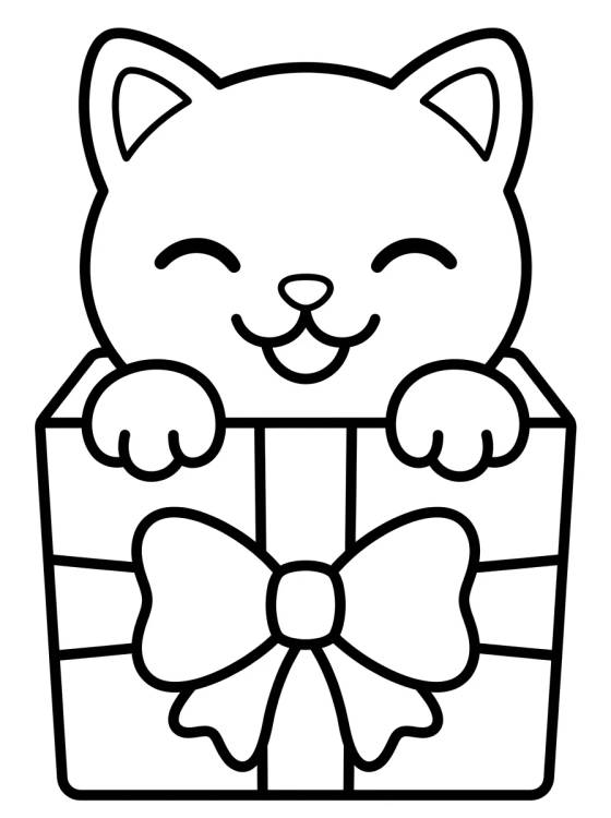 Gatinho na Caixa de Papelão para colorir Desenho de Gatinho na Caixa de Papelão para colorir e imprimir grátis