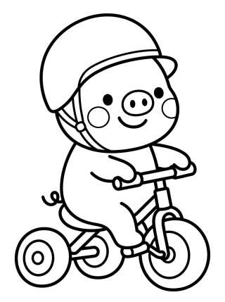 George Pig Andando de Triciclo para colorir Desenho de George Pig Andando de Triciclo para colorir e imprimir grátis