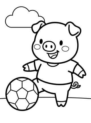 George Pig Brincando de Bola para colorir Desenho de George Pig Brincando de Bola para colorir e imprimir grátis