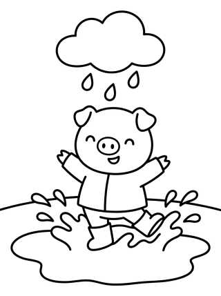 George Pig Brincando nas Poças de Lama para colorir Desenho de George Pig Brincando nas Poças de Lama para colorir e imprimir grátis
