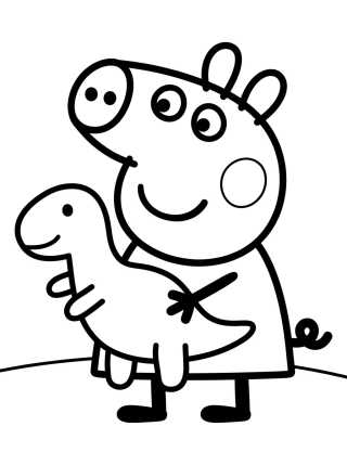 George Pig com seu Dinossauro de Brinquedo para colorir Desenho de George Pig com seu Dinossauro de Brinquedo para colorir e imprimir grátis