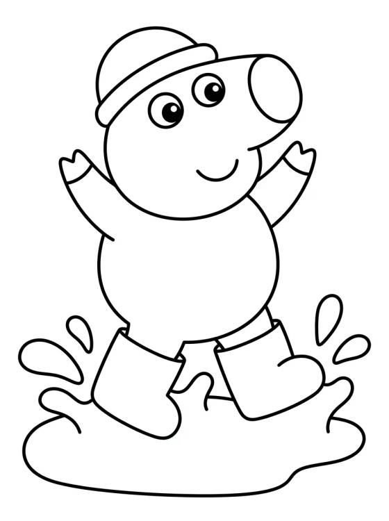 George Pig Pulando na Poça de Lama para colorir Desenho de George Pig Pulando na Poça de Lama para colorir e imprimir grátis